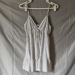 White Polka Dot Spaghetti Strap Dress